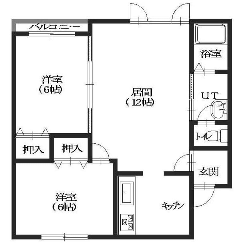 間取図 コーポかえで