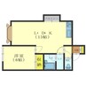 ハミール山の手 1LDKの間取り