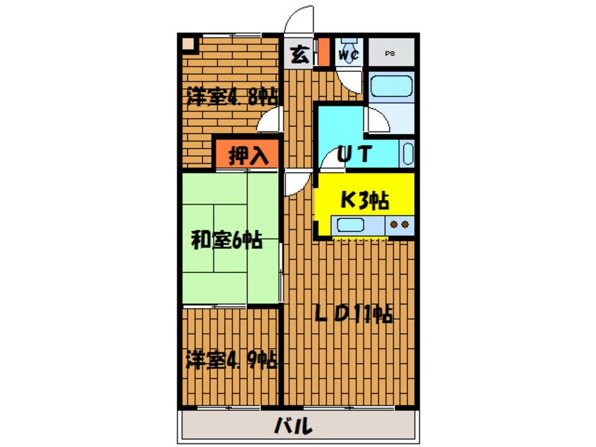 間取図 レヂオンス湯の川