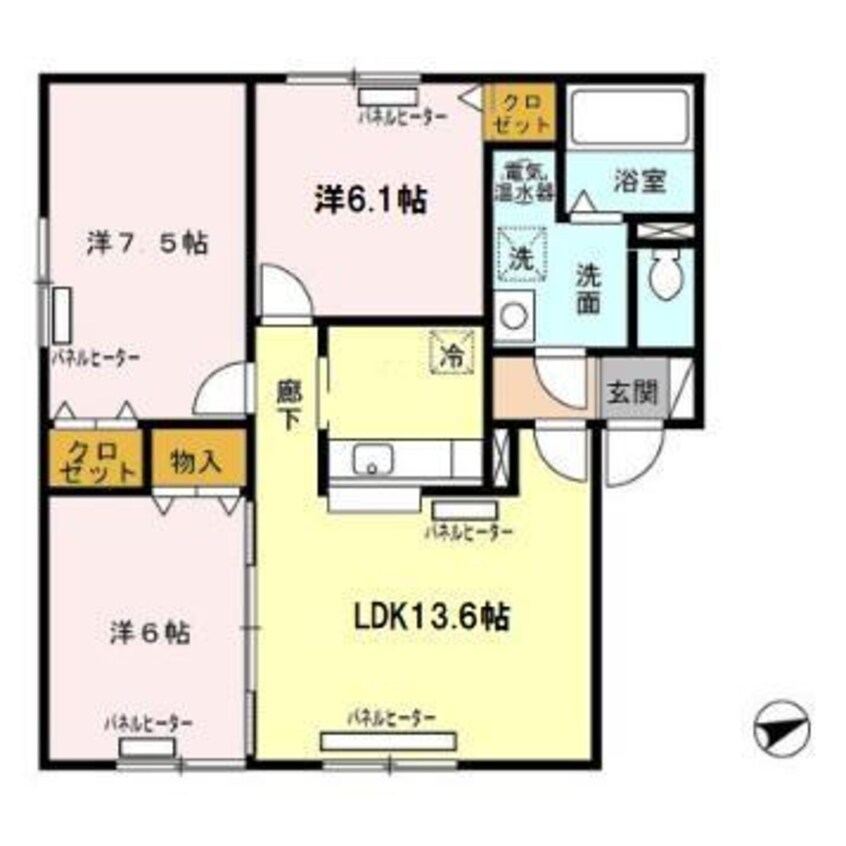 間取図 リビングタウン山の手D