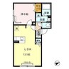 リビングタウン山の手G 1LDKの間取り