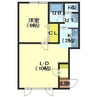レジデンスカメリアA棟 1LDKの間取り
