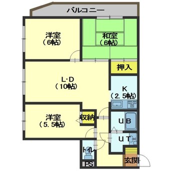 間取図 ロクゴーリーブル五稜郭