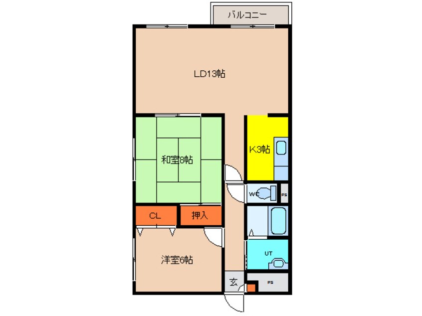 間取図 ロクゴーリーブル梁川