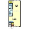 ピュアパレス五稜郭 1LDKの間取り