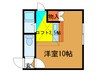 テラハウス深堀 1Rの間取り