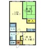 本通りガーデンハイツ 2LDKの間取り