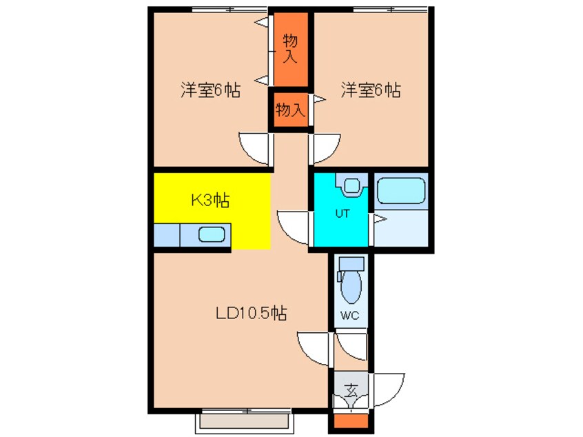 間取図 函館バス（函館市）/桔梗 徒歩3分 1階 築16年