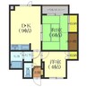 マンションイーストリバー 2LDKの間取り