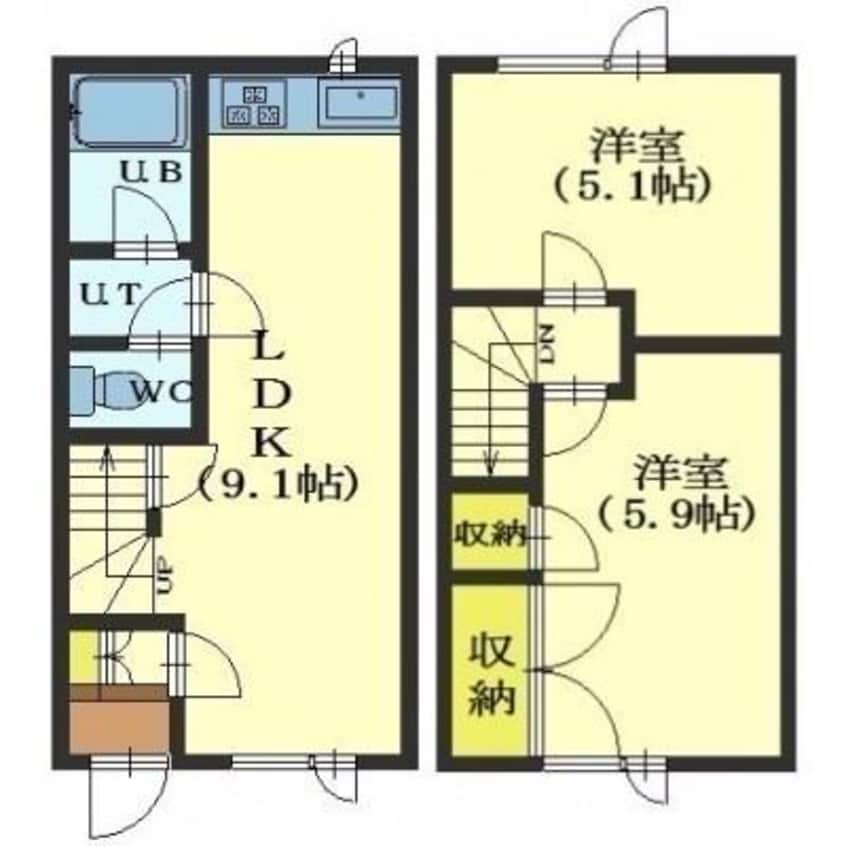 間取図 ルックスヒルズ富岡