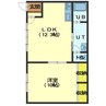 タヒラレジデンスⅡ 1LDKの間取り
