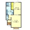 コーポ雨塚3号館 1LDKの間取り