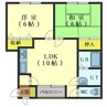 函館バス（函館市）/西堀病院前 徒歩2分 2階 築23年 2LDKの間取り