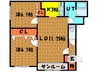 サンライズヒル宇賀浦 2LDKの間取り