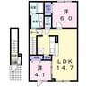 アンカームリー2号館 2LDKの間取り