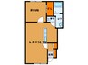 フローラスⅡ 1LDKの間取り
