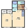 グリーンハイツ 1DKの間取り