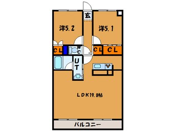 間取図 ハイム桔梗Ⅱ