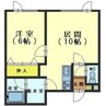 ノースガーデン 1LDKの間取り