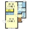 ハイツスドウ6 1DKの間取り