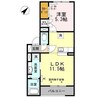 フローラルコート石川 1LDKの間取り