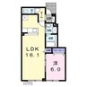 ルミエール桔梗　壱番館 1LDKの間取り