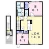 メゾンKT１１号館 2LDKの間取り