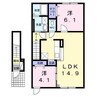 メゾンKT１１号館 2LDKの間取り