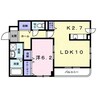 カムフォート神山 1LDKの間取り