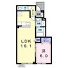 メゾンKT13号館 1LDKの間取り
