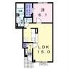 ウッドビレッジⅦ 1LDKの間取り