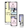 メゾンＫＴ５号館 2LDKの間取り