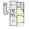 ヴィラ柏木 2DKの間取り