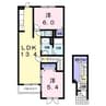 メープルQs 2LDKの間取り