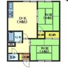 ウエストヴィレッジアパートメント 2DKの間取り