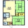 ウエストヴィレッジアパートメント 2DKの間取り