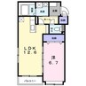 リッシュリヴィエール 1LDKの間取り