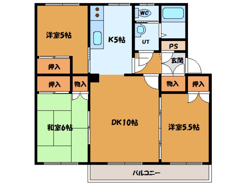 間取図 テレパレス函館柳