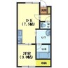 クリスタルタウン 1DKの間取り