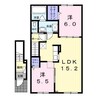 ベルカルム桔梗Ⅱ 2LDKの間取り
