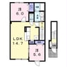 ライズ 2LDKの間取り