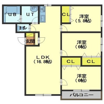 間取図 グランメール本通Ⅰ
