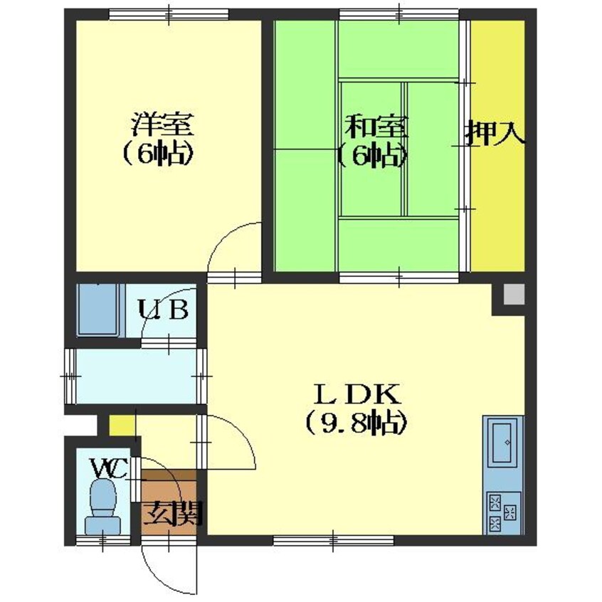 間取図 コーポ衣笠No2