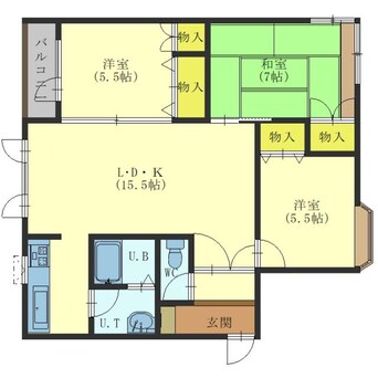 間取図 エンドレス五稜郭Ｂ