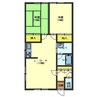 エステート花園 2LDKの間取り