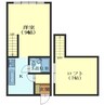 フロス旭町 1Kの間取り
