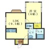 フローラル杉並 1LDKの間取り