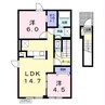 ファヴォリ　ド　ランジュ 2LDKの間取り