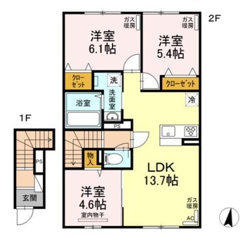 間取図 フラット ビンテージ