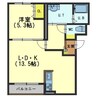 Rヒルズコート高盛 1LDKの間取り